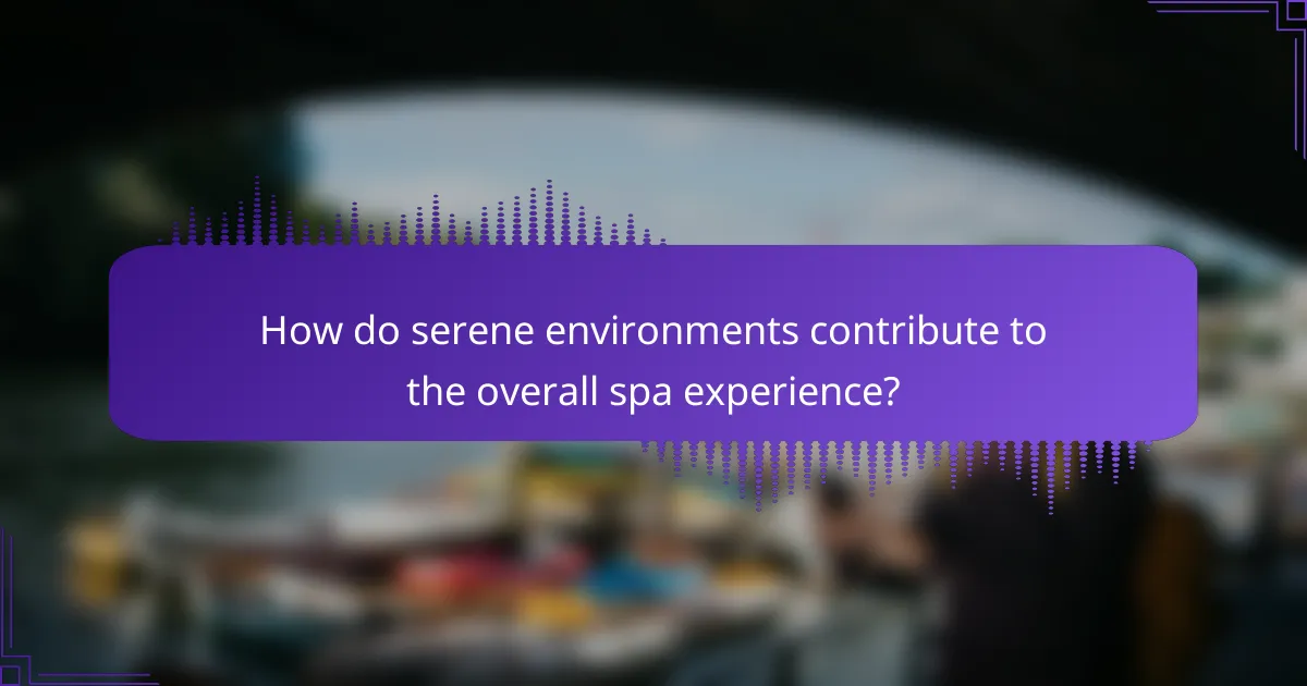 How do serene environments contribute to the overall spa experience?