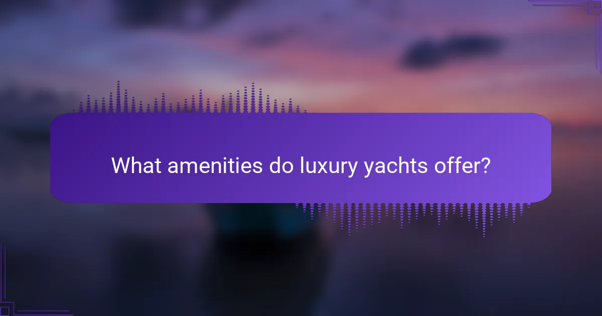 What amenities do luxury yachts offer?