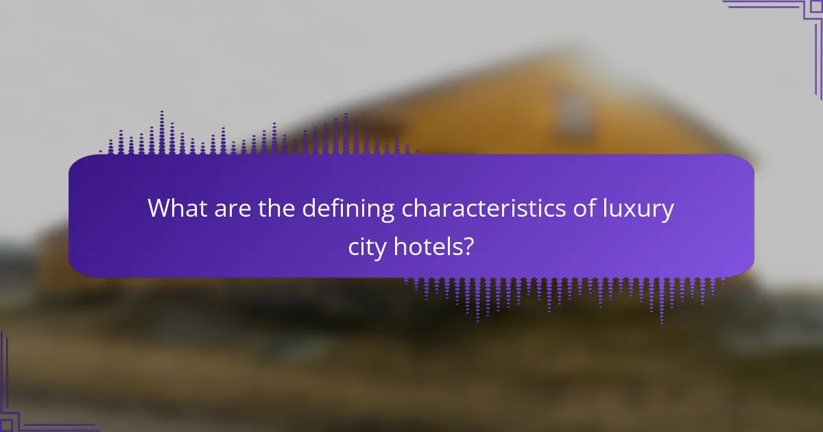 What are the defining characteristics of luxury city hotels?