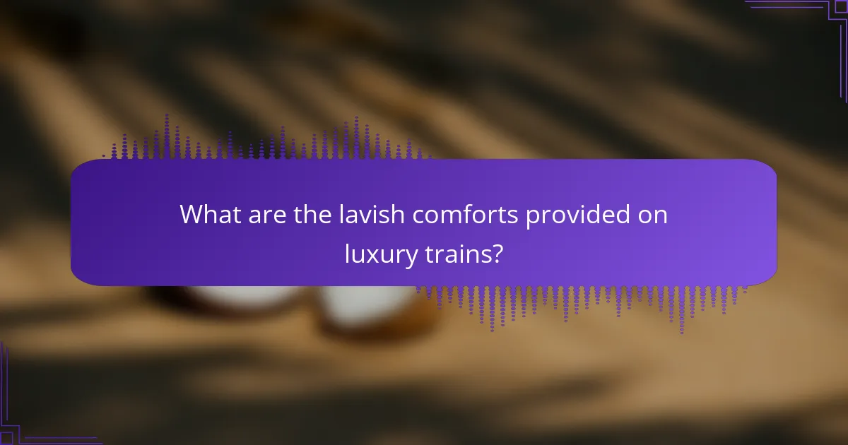 What are the lavish comforts provided on luxury trains?