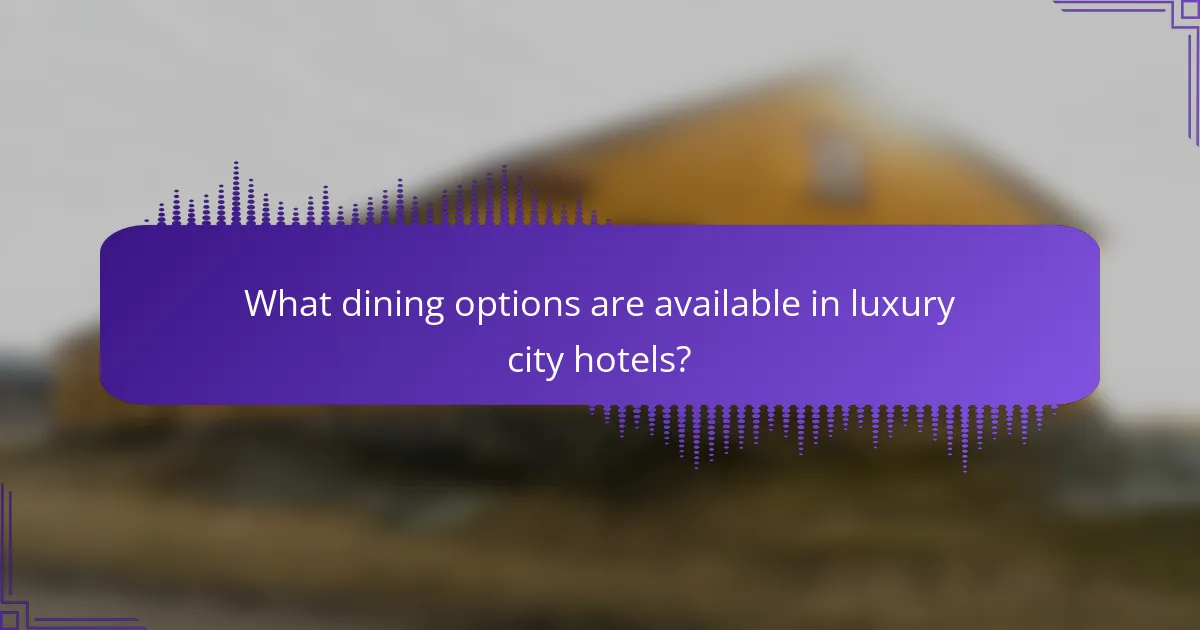 What dining options are available in luxury city hotels?