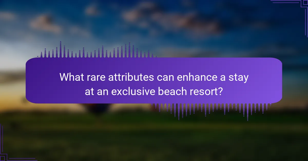 What rare attributes can enhance a stay at an exclusive beach resort?