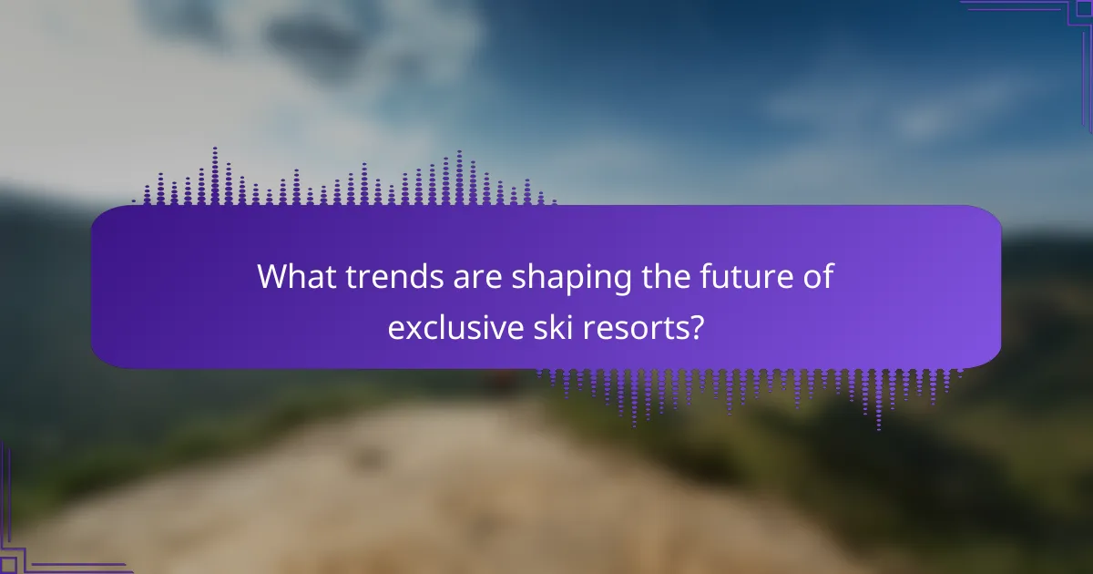 What trends are shaping the future of exclusive ski resorts?