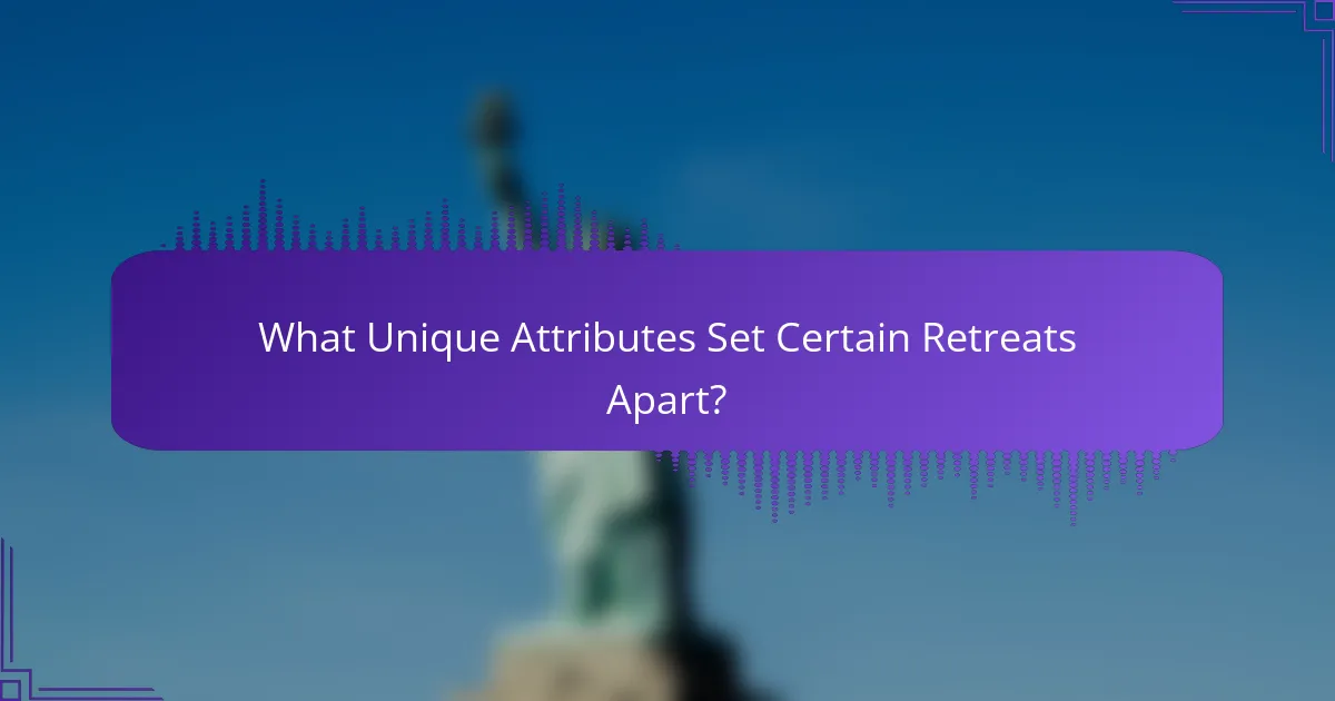 What Unique Attributes Set Certain Retreats Apart?