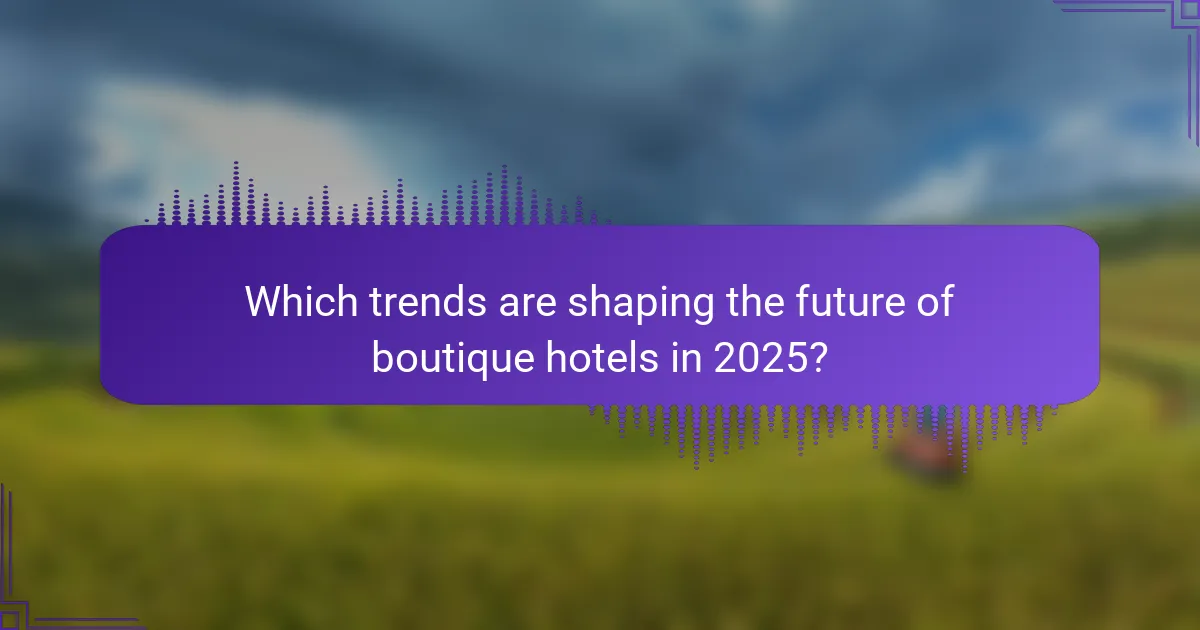 Which trends are shaping the future of boutique hotels in 2025?